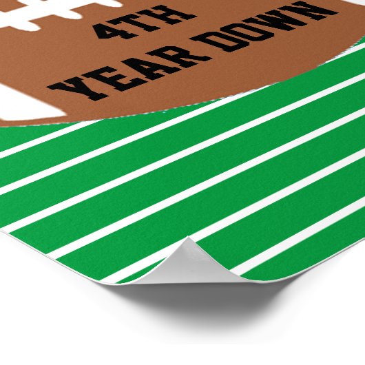 Fußball 4. Jahr ab Geburtstag Poster (Ecke)