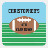 Fußball 4. Jahr ab Geburtstag Quadratischer Aufkleber (Vorderseite)