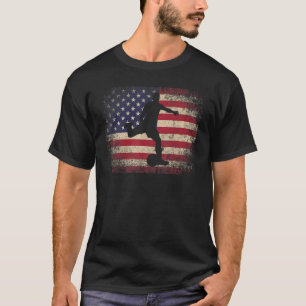 Fußball 4. Juli American Flag US Football Ba T-Shirt