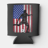 Fußball 4. Juli Patriotic USA American Flag Dosenkühler (Vorderseite)
