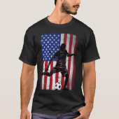 Fußball 4. Juli Patriotic USA American Flag T-Shirt (Vorderseite)