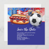 Fußball 4. Juli Unabhängigkeitstag Amerika Save The Date (Vorne/Hinten)