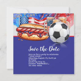 Fußball 4. Juli Unabhängigkeitstag Amerika Save The Date