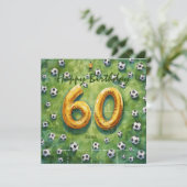 Fußball 60. Geburtstag Karte (Stehend Vorderseite)