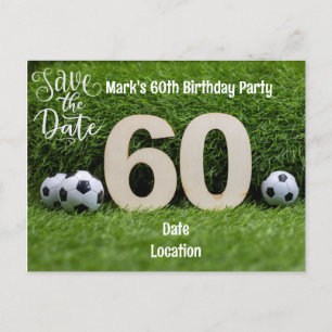 Fußball 60. Geburtstag mit Bier auf Grün Postkarte