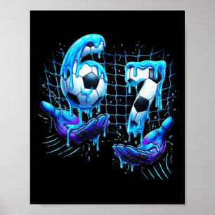 Fußball 67 Kinder Eis Drip Lustig Sechs Sieben Han Poster