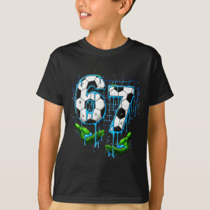 Fußball 67 Kinder Eis Drip Lustig Sechs Sieben Han T-Shirt