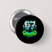 Fußball 67 Sechs Sieben 6 7 Lustiges Gen Alpha Mem Button (Vorne & Hinten)