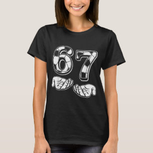 Fußball 67 Sechs Sieben 6 7 Lustiges Gen Alpha Mem T-Shirt