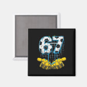 Fußball 67 Six Seven Lustiges Gen-Alpha-Meme-Drip- Magnet (Vorderseite/Rückseite)