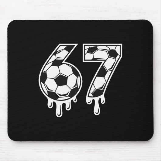 Fußball 67 Six Seven Lustiges Gen Alpha Meme Drip Mousepad (Vorne)