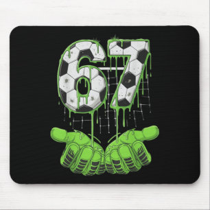 Fußball 67 Six Seven Lustiges Gen Alpha Meme Drip Mousepad