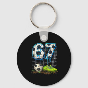 Fußball 67 Six Seven Lustiges Gen Alpha Meme Drip  Schlüsselanhänger