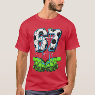 Fußball 67 Six Seven Lustiges Gen Alpha Meme Drip T-Shirt