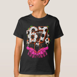 Fußball 67 Six Seven Lustiges Gen Alpha Meme Drip T-Shirt