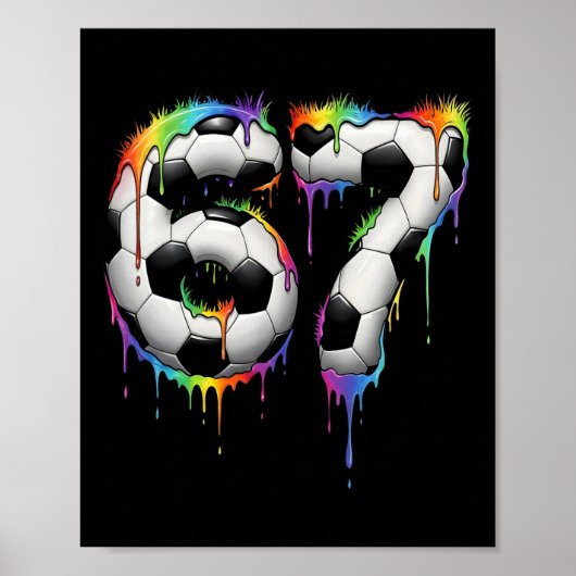 Fußball 67 Six Seven Lustiges Gen Alpha Meme Regen Poster (Vorne)