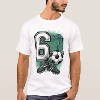 Fußball 6. Geburtstag Vintage Gravur Shirt Design