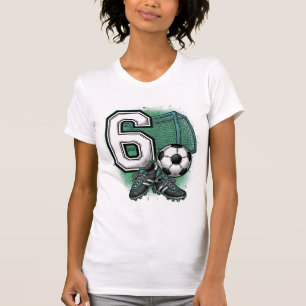 Fußball 6. Geburtstag Vintage Gravur Shirt Design