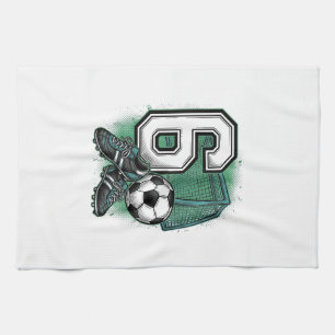 Fußball 6. Geburtstag Vintage Gravur Shirt Design Geschirrtuch