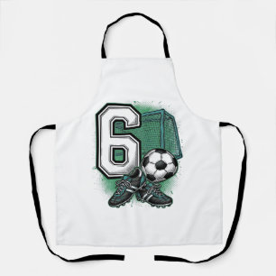 Fußball 6. Geburtstag Vintage Gravur Shirt Design Schürze