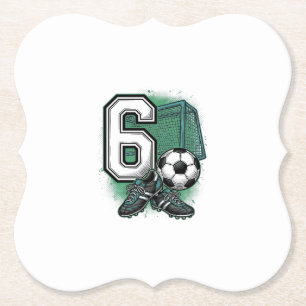 Fußball 6. Geburtstag Vintage Gravur Shirt Design Untersetzer