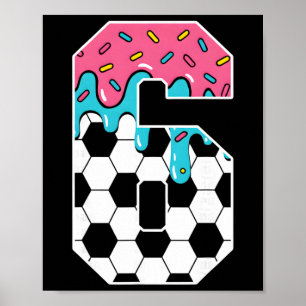 Fußball 6 Jahre alte Eiscreme tropft Jugend 6. Geb Poster