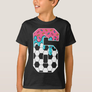 Fußball 6 Jahre alte Eiscreme tropft Jugend 6. Geb T-Shirt