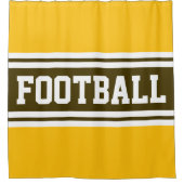 FUSSBALL 70er Gelborange Braune Streifen Duschvorhang (Vorderseite)