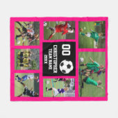 Fußball 7 Foto Collage Fuchsia Fleecedecke (Vorderseite (Horizontal))