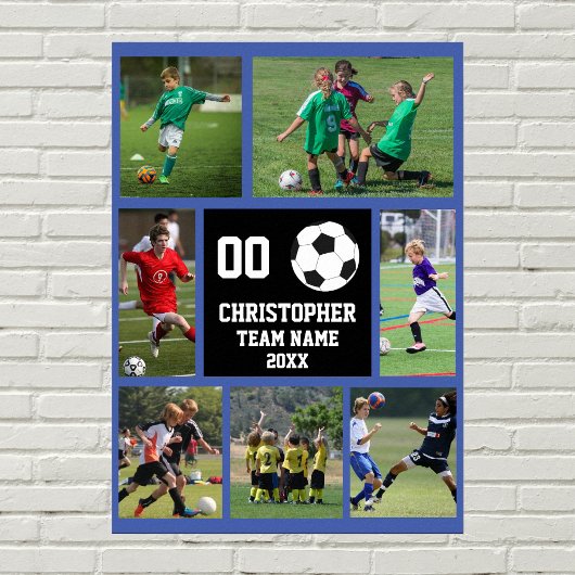 Fußball-7-Foto - Name, Mannschaft, Anzahl Jahr Poster