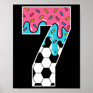Fußball 7 Jahre alte Eiscreme-Tropf-Jugend 7. Gebu Poster