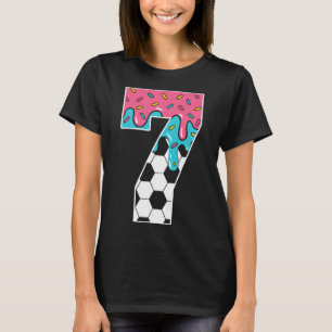 Fußball 7 Jahre alte Eiscreme-Tropfen Jugend 7. Ge T-Shirt