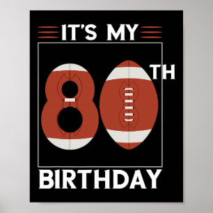 Fußball 80. Geburtstagsparty Lover Player Tea Poster