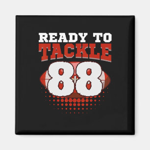 Fußball 88. Geburtstag Spieler Tackle Team Sport T Magnet