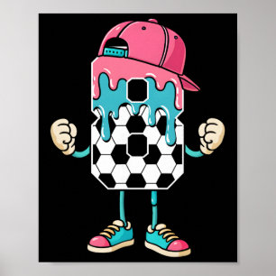 Fußball 8 Jahre alte Eiscreme-Tropf Jugend 8. Gebu Poster