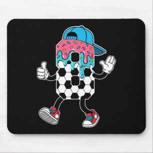Fußball 8 Jahre alte Eiscreme tropft Jugend 8. Geb Mousepad