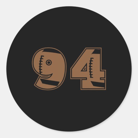 Fußball 94 Jersey-Nummer Runder Aufkleber (Vorderseite)