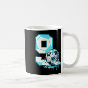 Fußball 9. Geburtstag 9 Jahre alte Eis-Drip-Bday Kaffeetasse