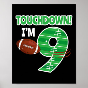 Fußball 9. Geburtstagsparty Spielball Lover Team Poster