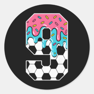 Fußball 9 Jahre alte Eiscreme-Tropf-Jugend 9. Gebu Runder Aufkleber