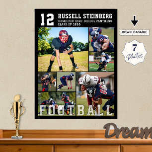 Fußball-Abiturienten- Nacht 7-Foto-Collage Poster
