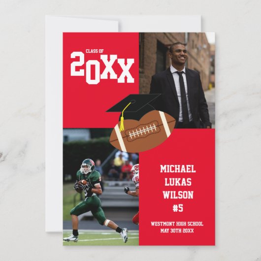 Fußball Abschluss Sports Red Ankündigung (Vorderseite)