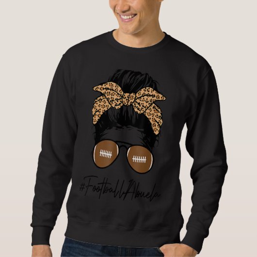 Fußball Abuela Leben mit Leopard und Messing Bun P Sweatshirt (Vorderseite)
