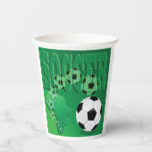Fußball Afrika Fette Grüne Fußball Pappbecher (Vorderseite)