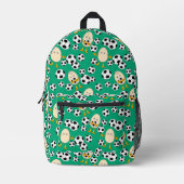 Fußball-Äghead-Muster Bedruckter Rucksack (Vorderseite)