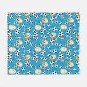 Fußball-Äghead-Muster Fleecedecke (Vorderseite (Horizontal))