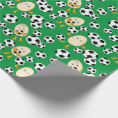 Fußball-Äghead-Muster Geschenkpapier (Ecke)