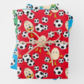 Fußball-Äghead-Muster Geschenkpapier Set (Beispiel)