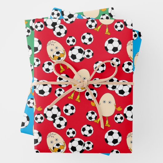 Fußball-Äghead-Muster Geschenkpapier Set (Beispiel)