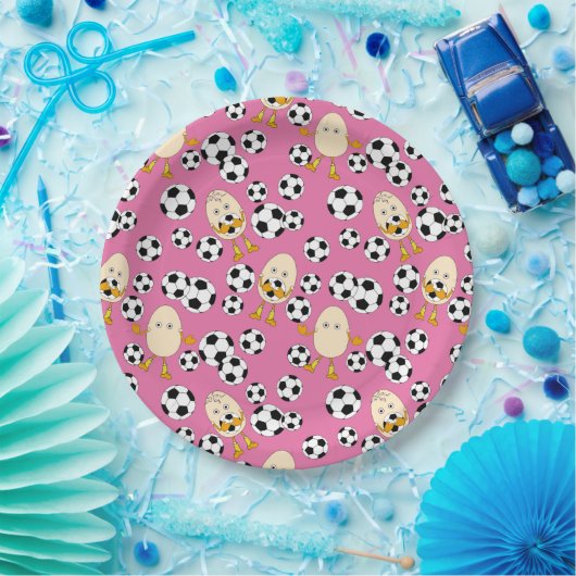 Fußball-Äghead-Muster Pappteller (Party)